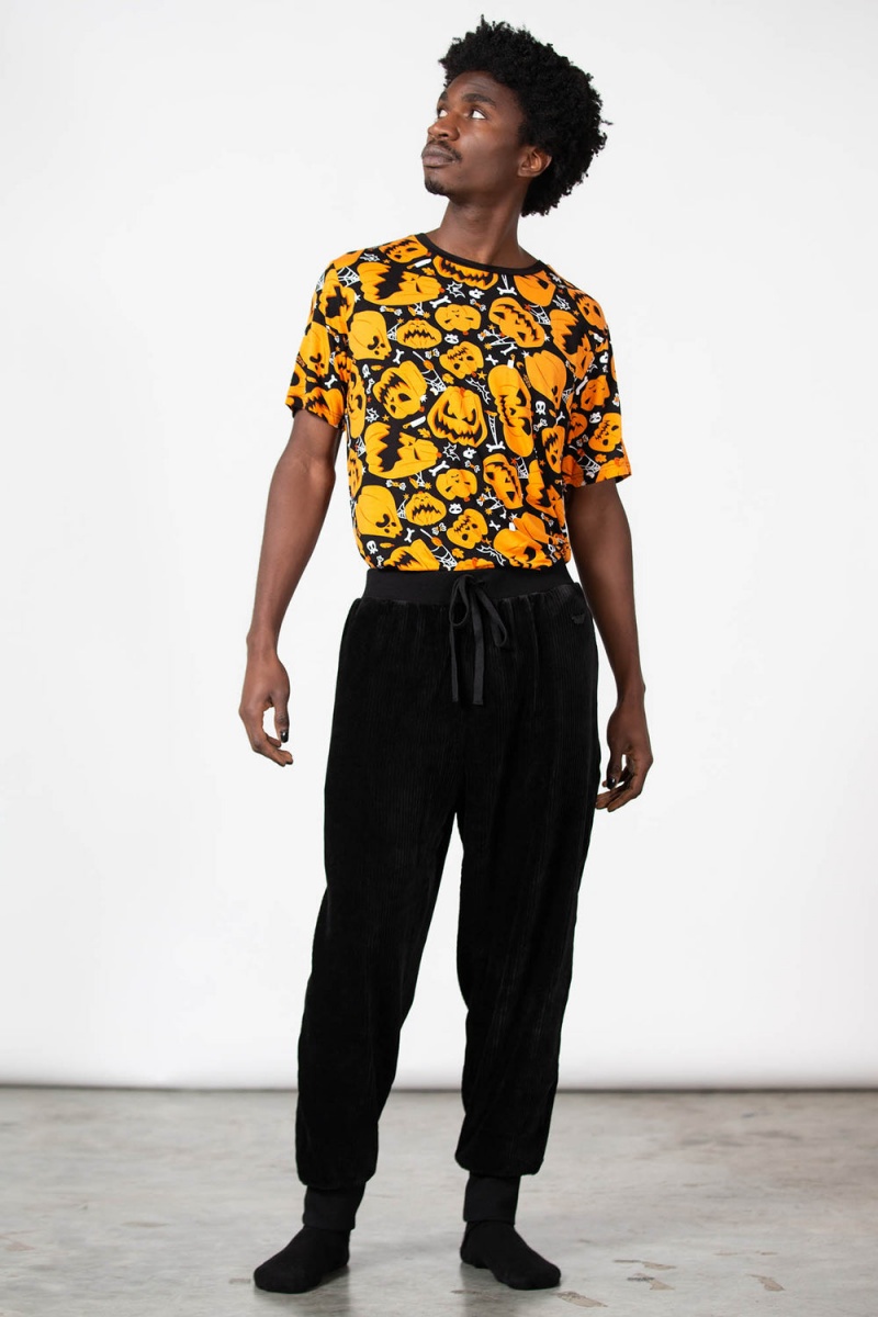 Killstar Night Sprawl Baggy Trousers Černé | BRDXUT-516