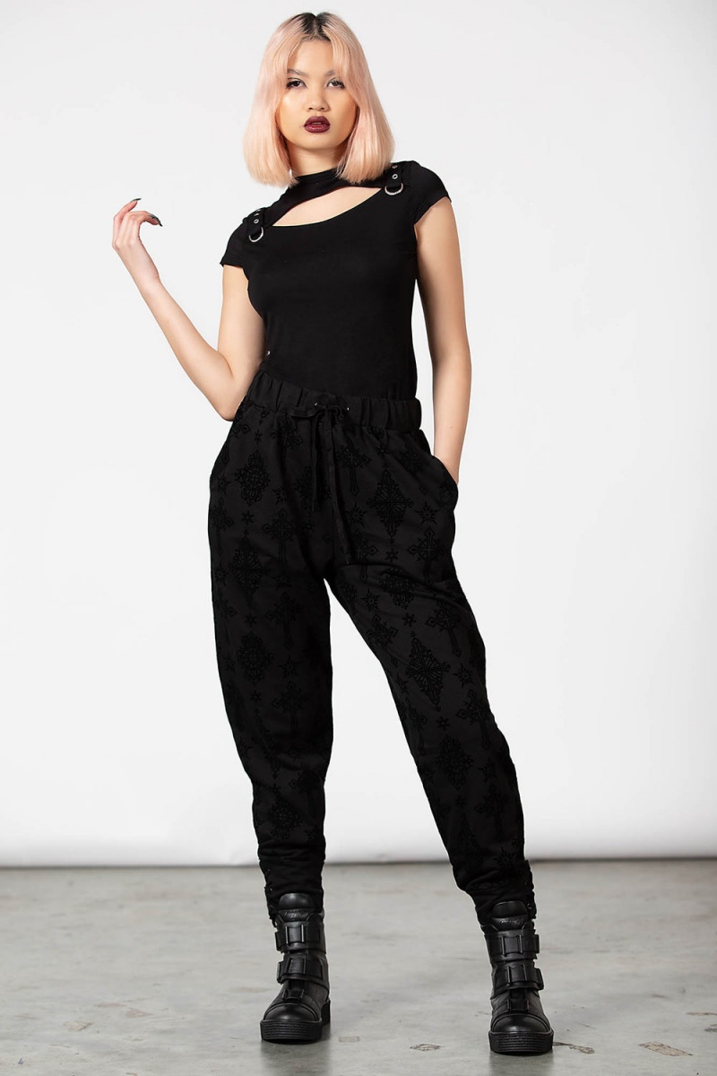 Killstar Night Thirst Joggers Černé | MIREJB-546