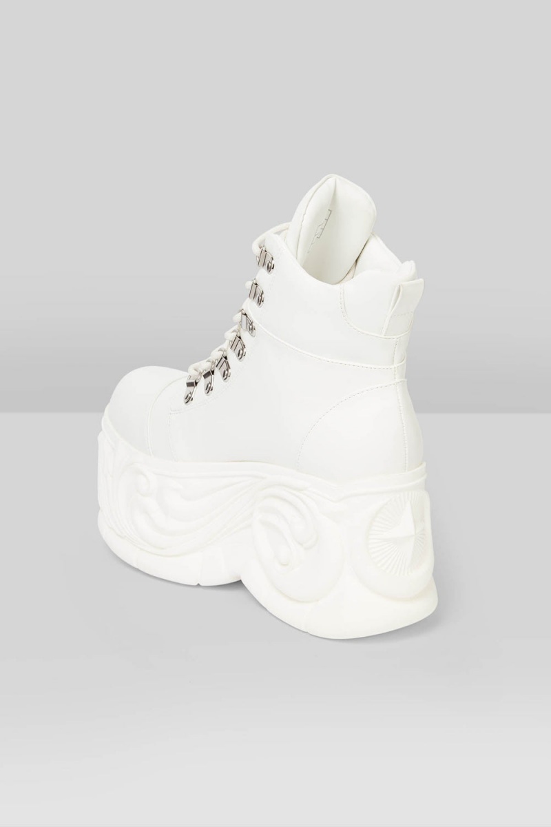 Killstar Nightflaw Platformy Boots Bílé | ZIGELM-765