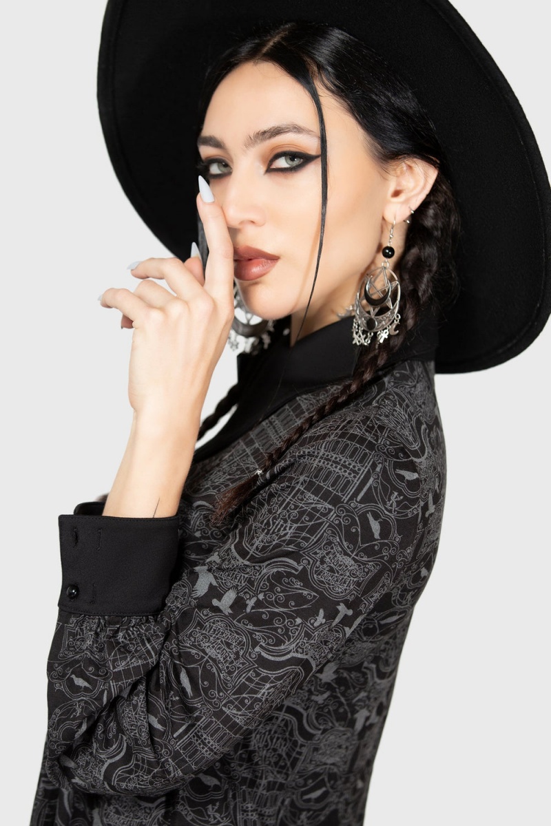 Killstar Nightshade Society Mini Šaty Černé | HYXKUV-961