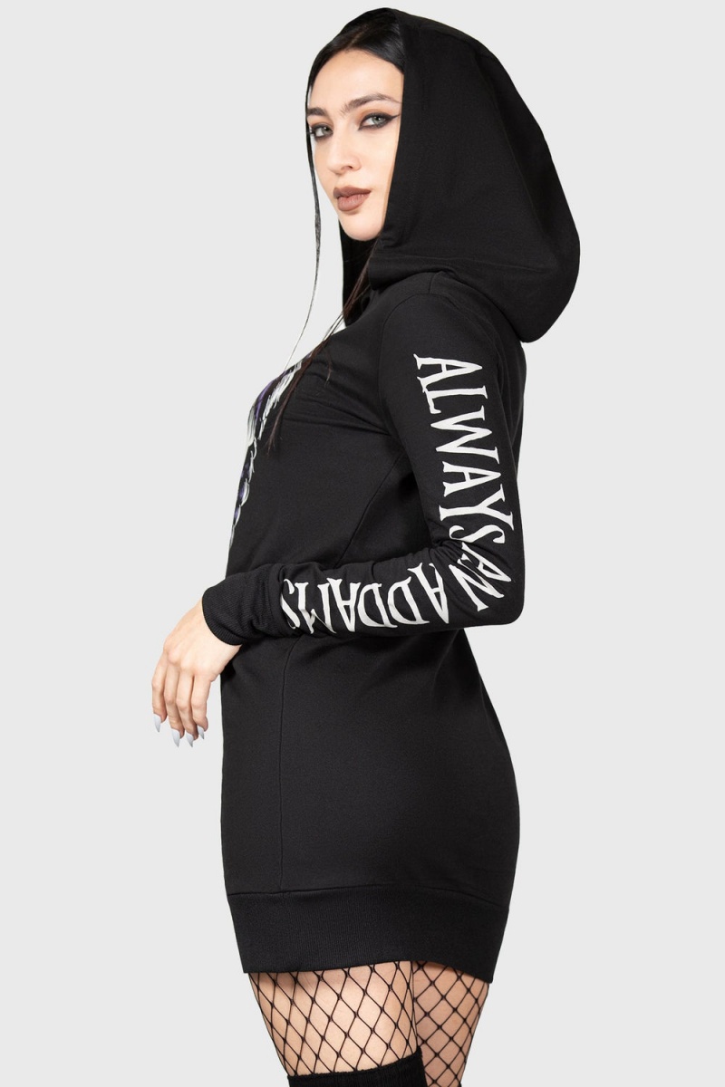 Killstar No-Hug Zone Longline Hoodie Černé | DXJVBC-017