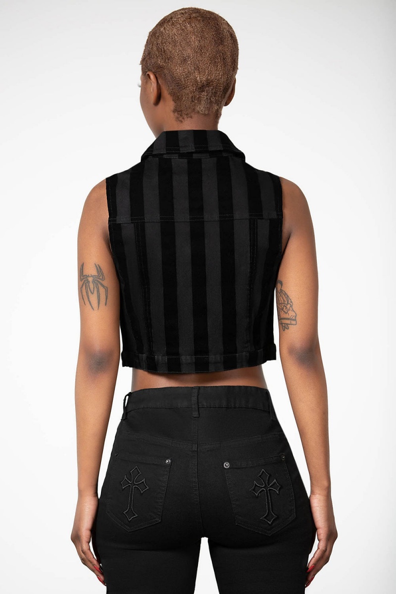 Killstar Notorious Trucker Vest Černé | LWPZSK-063