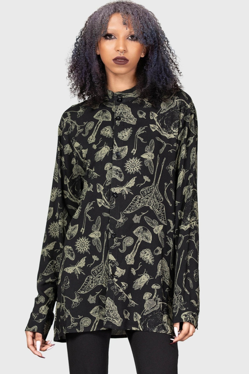 Killstar Odonata Shirt Černé | YPIEHX-813