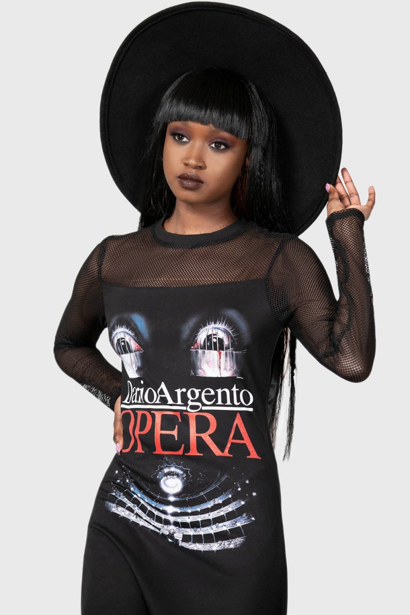 Killstar Opera Šaty Černé | LQUCGE-201