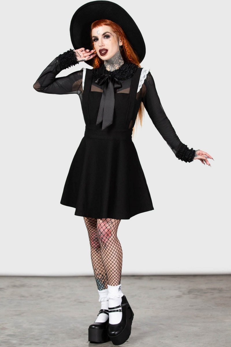 Killstar Oriel Pinafore Černé | ZSMTXF-371
