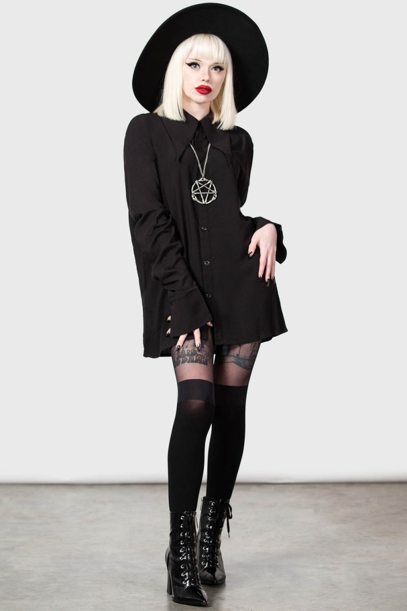 Killstar Paimon Shirt Černé | WUJVZX-405