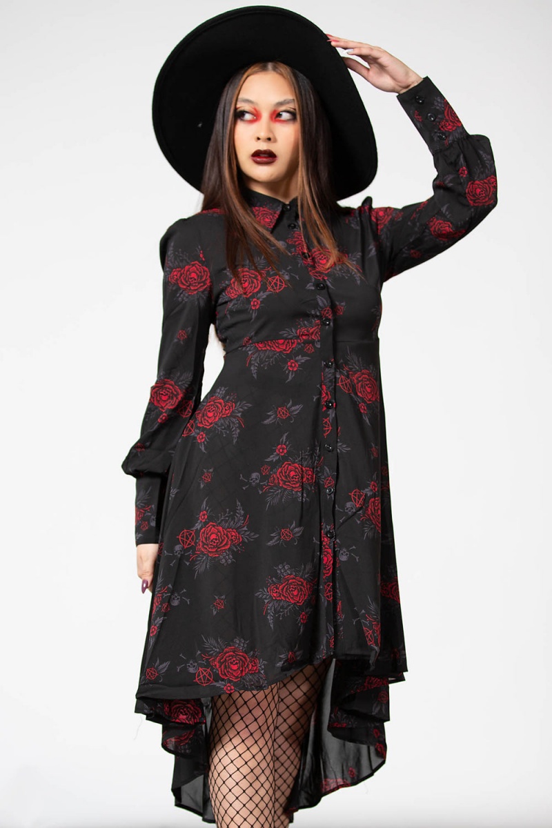 Killstar Pandora Shirt Šaty Černé | HFAUWM-159