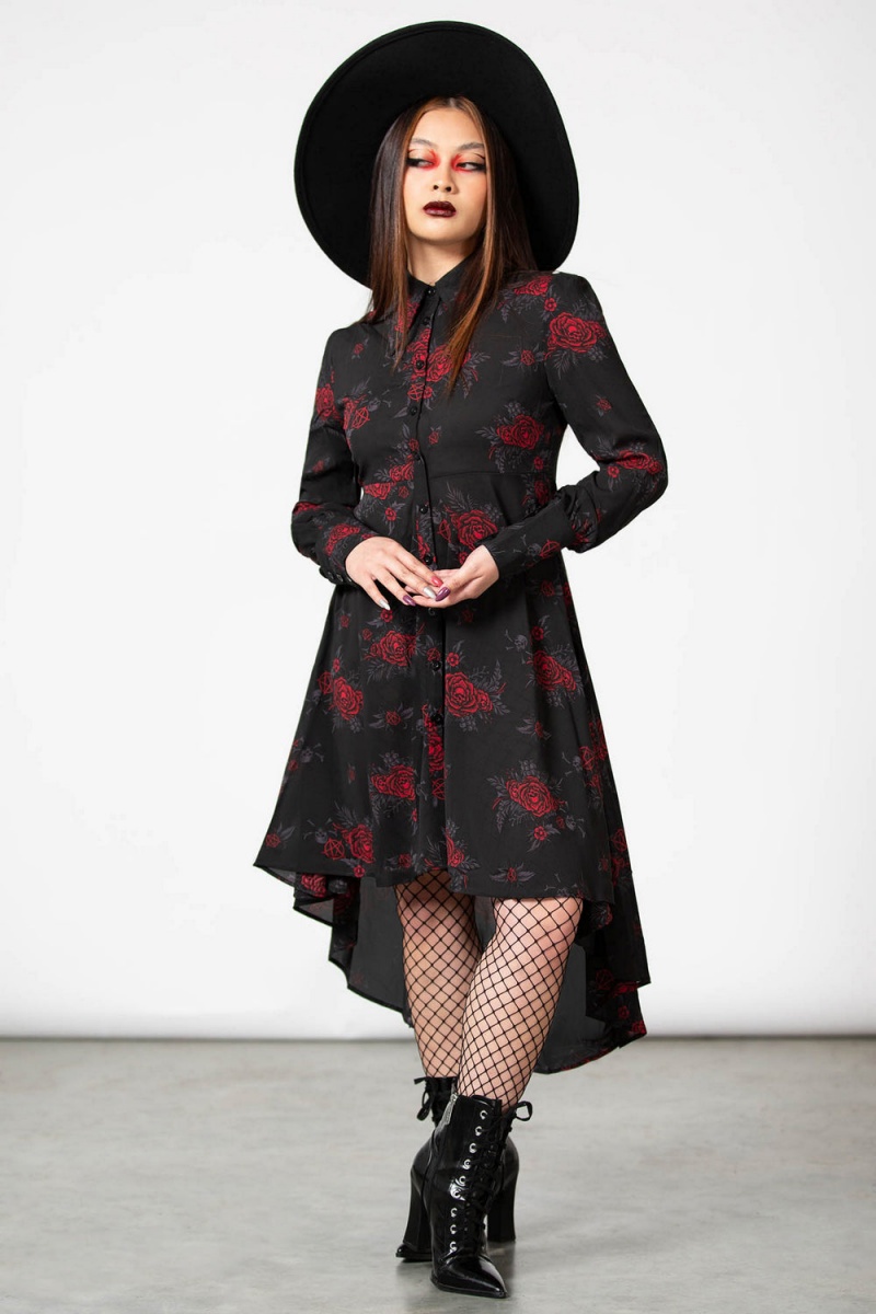 Killstar Pandora Shirt Šaty Černé | HFAUWM-159