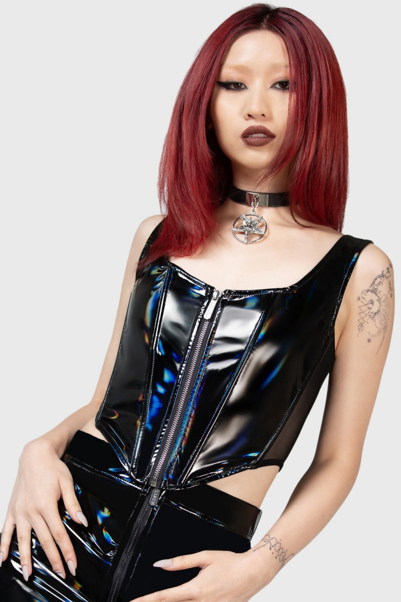 Killstar Paradigm Corset Top Černé | GVCXST-706