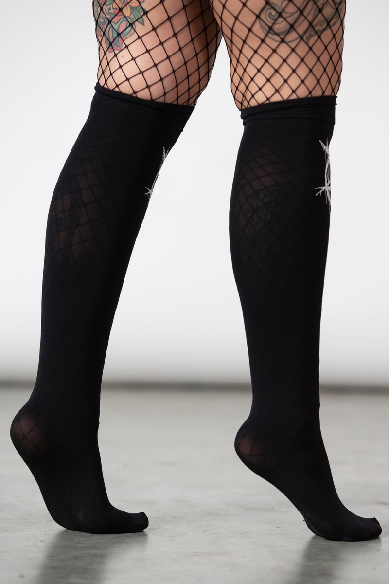Killstar Penta Blood Stockings Černé | ROGZPH-862