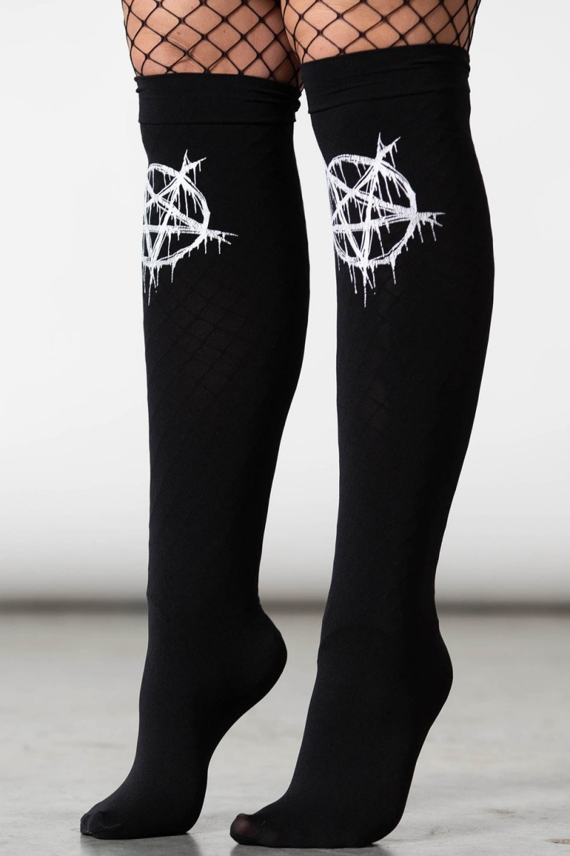 Killstar Penta Blood Stockings Černé | ROGZPH-862