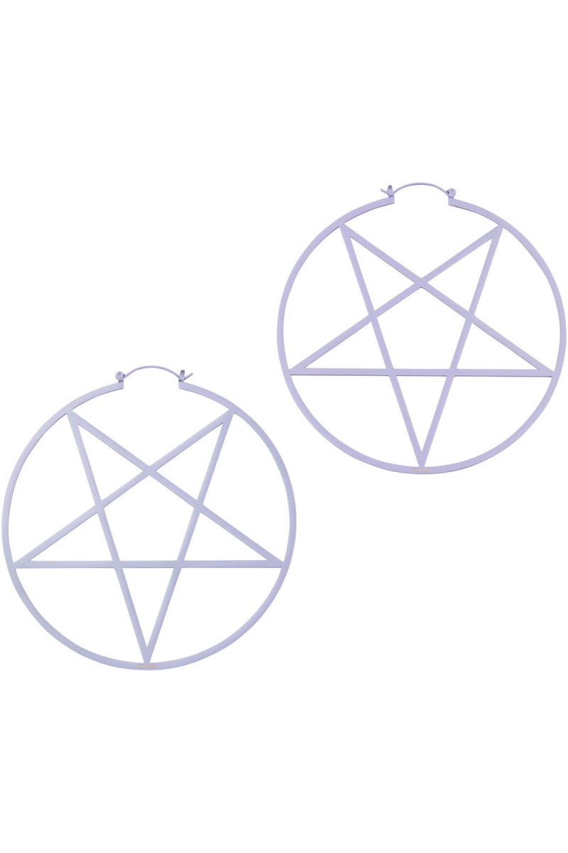 Killstar Pentagram Hoop Earrings [LILAC] Lilac | PQGAYC-017