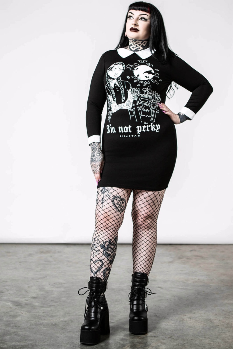 Killstar Perky Collar Šaty Černé | BHSQZE-863