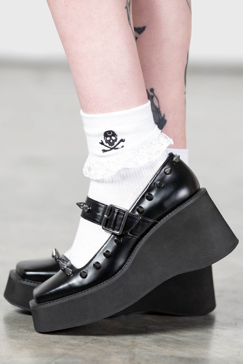 Killstar Phexides Mary Janes Černé | ENGBMO-102