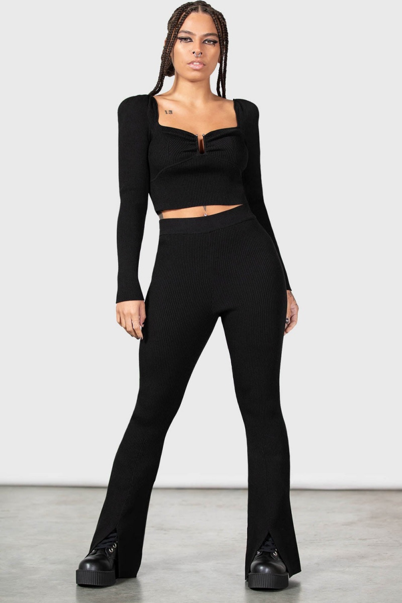 Killstar Pia Pollyanna Knit Top Černé | MKILFJ-764