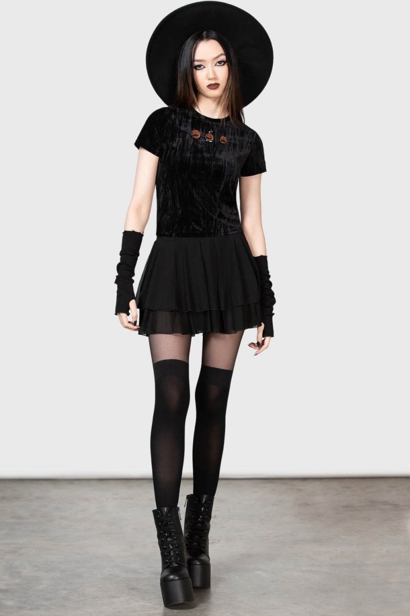 Killstar Prospector's Harvest Crop Top Černé | EUFYSL-031