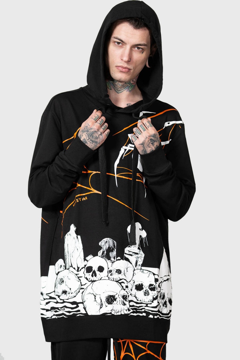 Killstar Pumpkin Reaper Hoodie Černé | QUYCBL-124