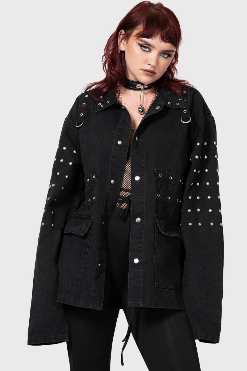 Killstar Punktured Shacket Černé | VNSCFE-683