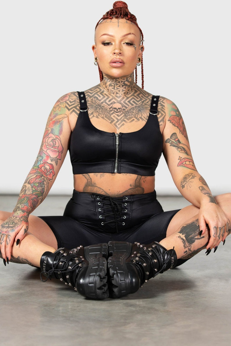 Killstar Race Rapture Bike Shorts Černé | UHBGFW-286