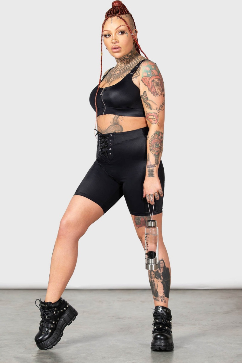 Killstar Race Rapture Bike Shorts Černé | YWLPAK-126