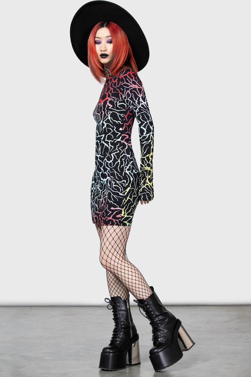 Killstar Raincloud Bodycon Šaty Černé | NOBLCX-186