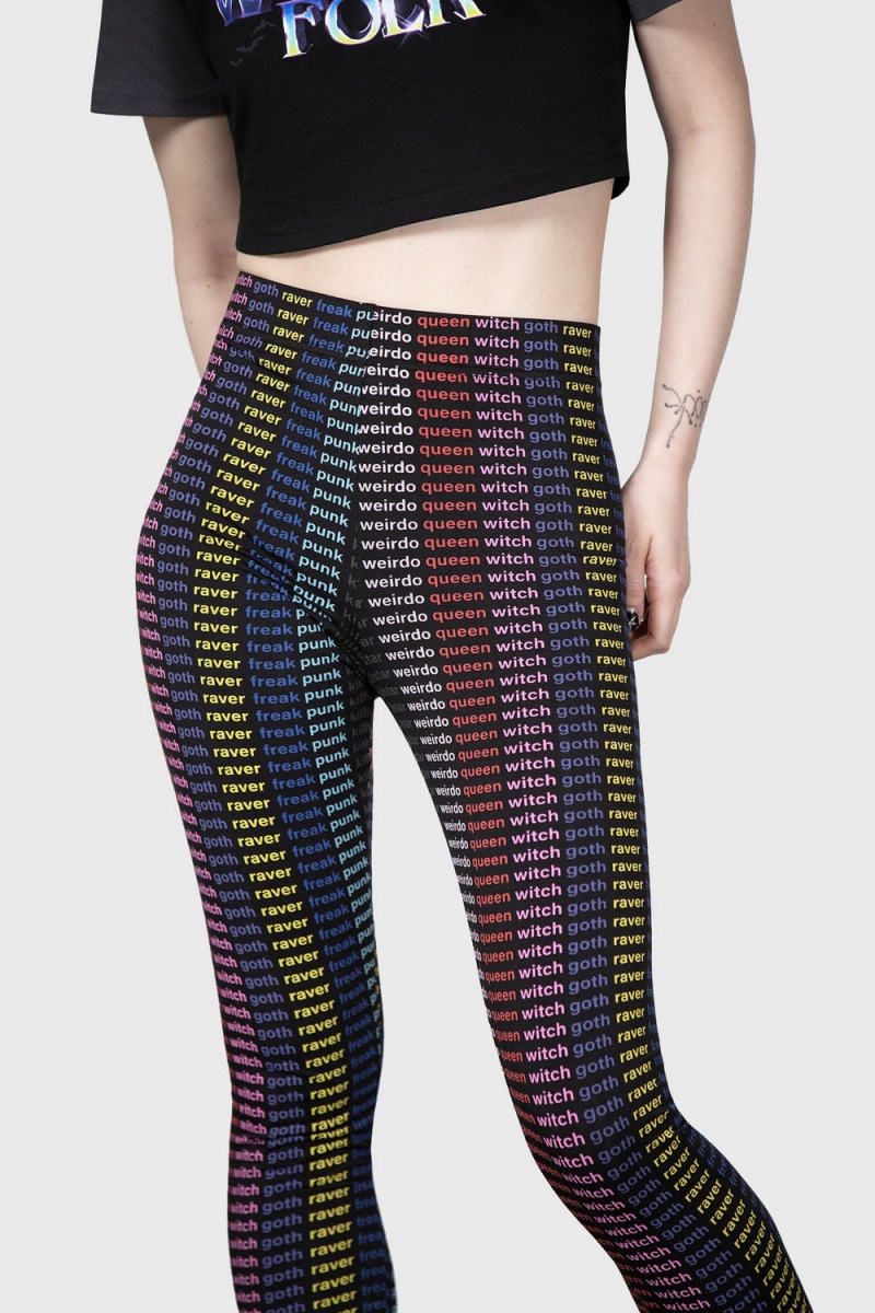 Killstar Rave Queen Leggings Černé | LTDJPQ-038