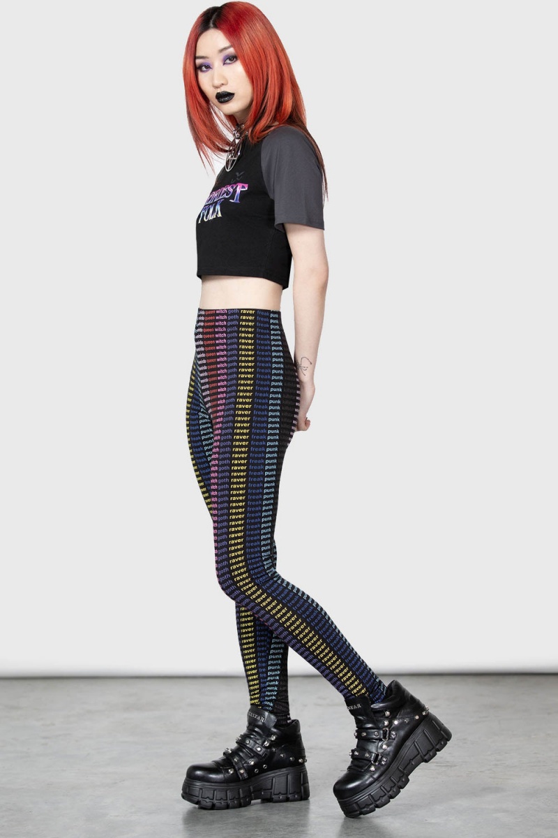 Killstar Rave Queen Leggings Černé | LTDJPQ-038