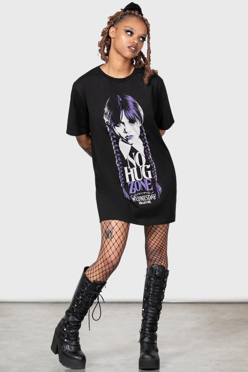 Killstar Ray Of Jet Black T-Shirt Černé | JXVRPY-241