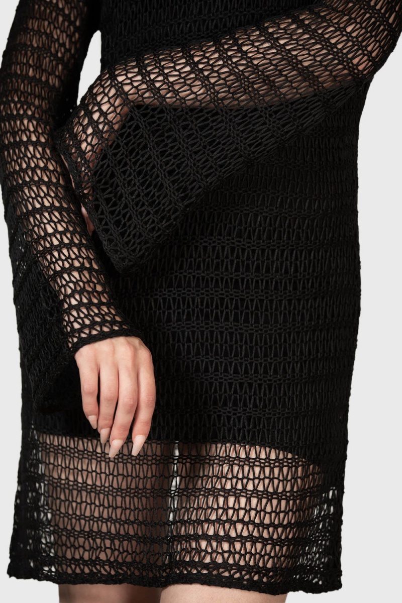Killstar Rebecca's Rage Knit Šaty Černé | AYBCJQ-531