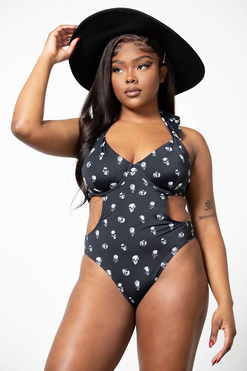 Killstar Rebel Fate Swimsuit Černé | FZQWMI-809