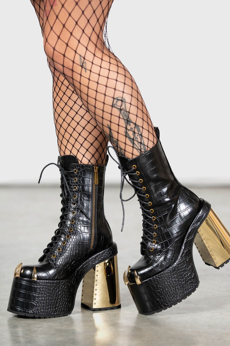 Killstar Repetilia Boots Černé | AYTZXK-108