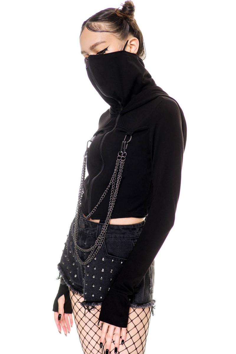 Killstar Rogue Masked Hoodie Černé | OJQIYF-064
