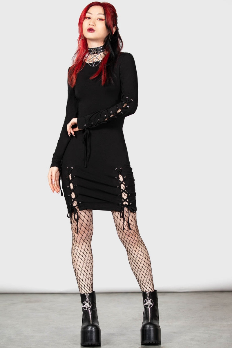 Killstar Rory Bodycon Šaty Černé | HBDCJX-807