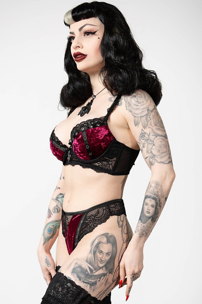 Killstar Sacred Spirits Velvet Bralet [BLOOD] Červené | ENSRWH-159