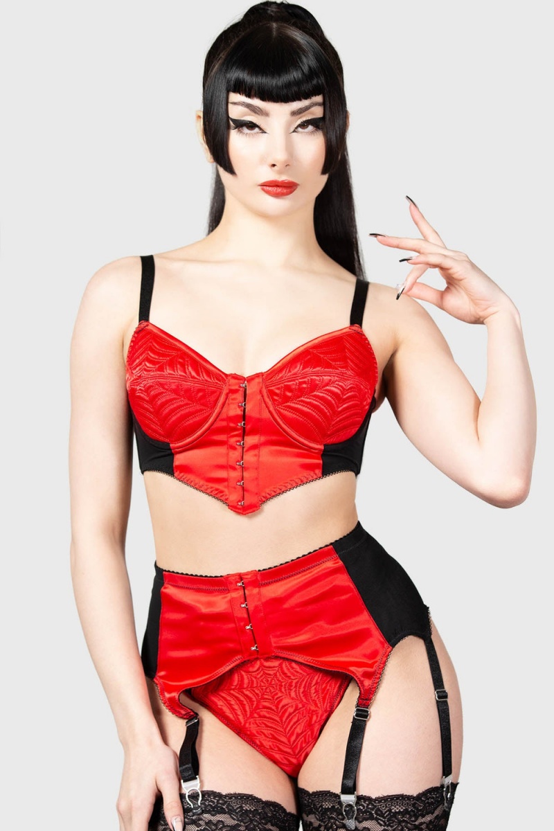 Killstar Scarlet Webutant Bullet Bra Červené | EGMWUA-905