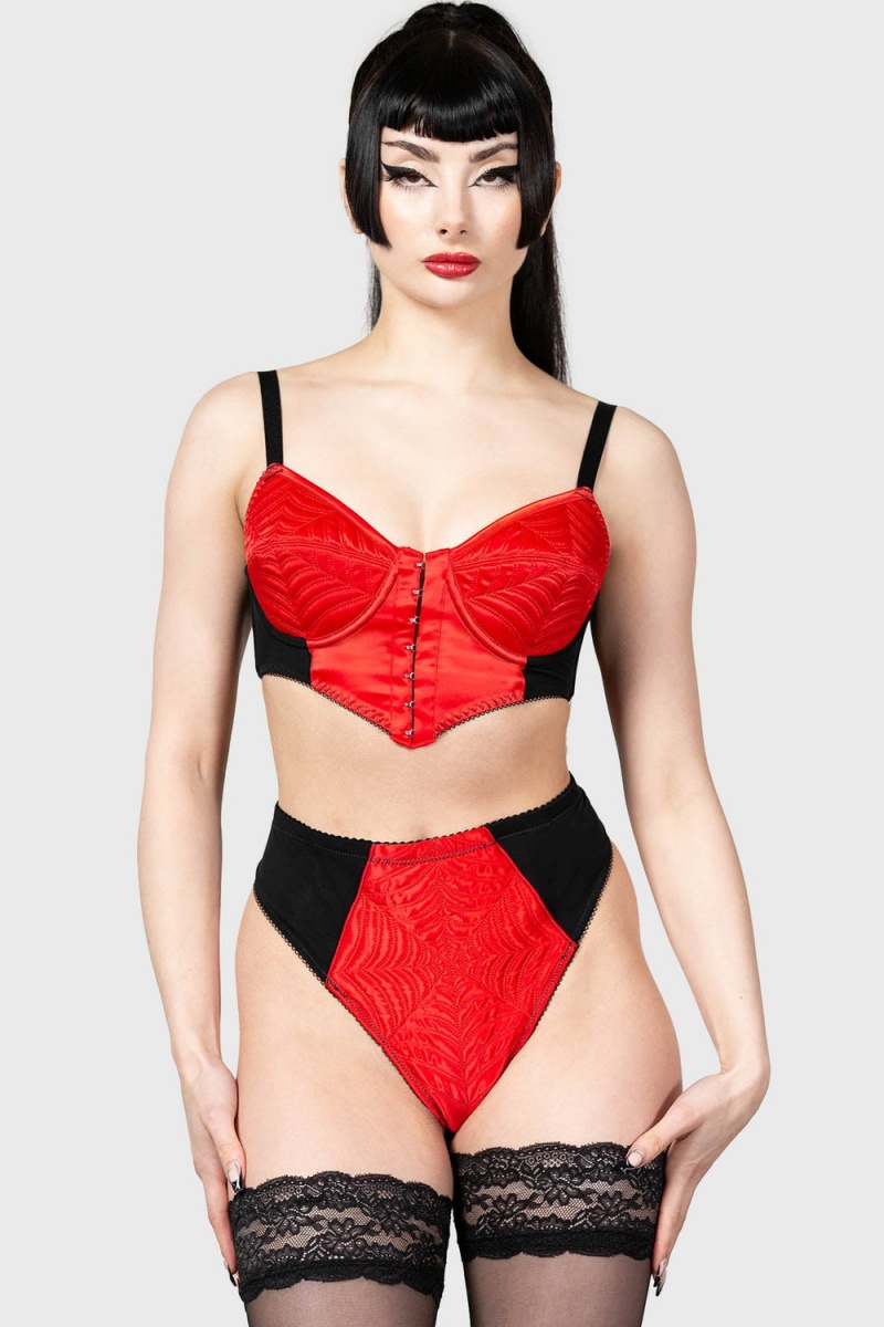 Killstar Scarlet Webutant Panty Červené | HWOGAM-658