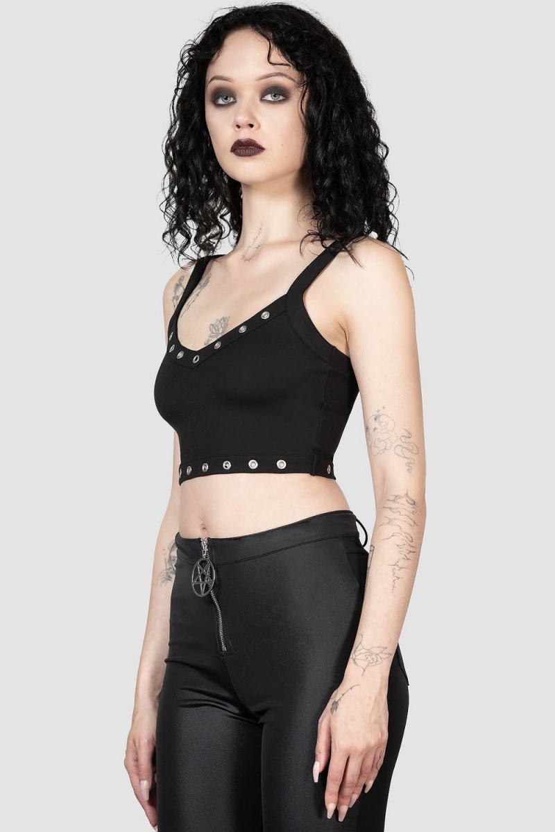 Killstar Scene Rivet Top Černé | INFMTW-619