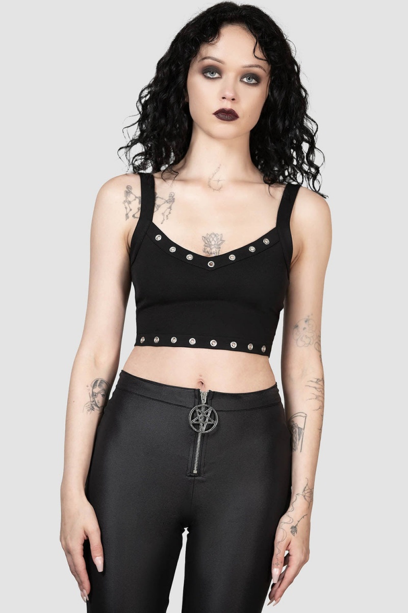 Killstar Scene Rivet Top Černé | INFMTW-619