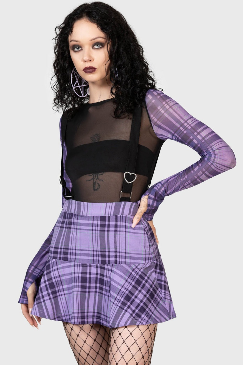 Killstar School Dayz Skirt Fialové | UMEGFX-103
