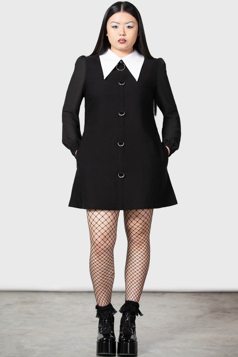 Killstar Scylla Mini Šaty Černé | MPRJYI-057