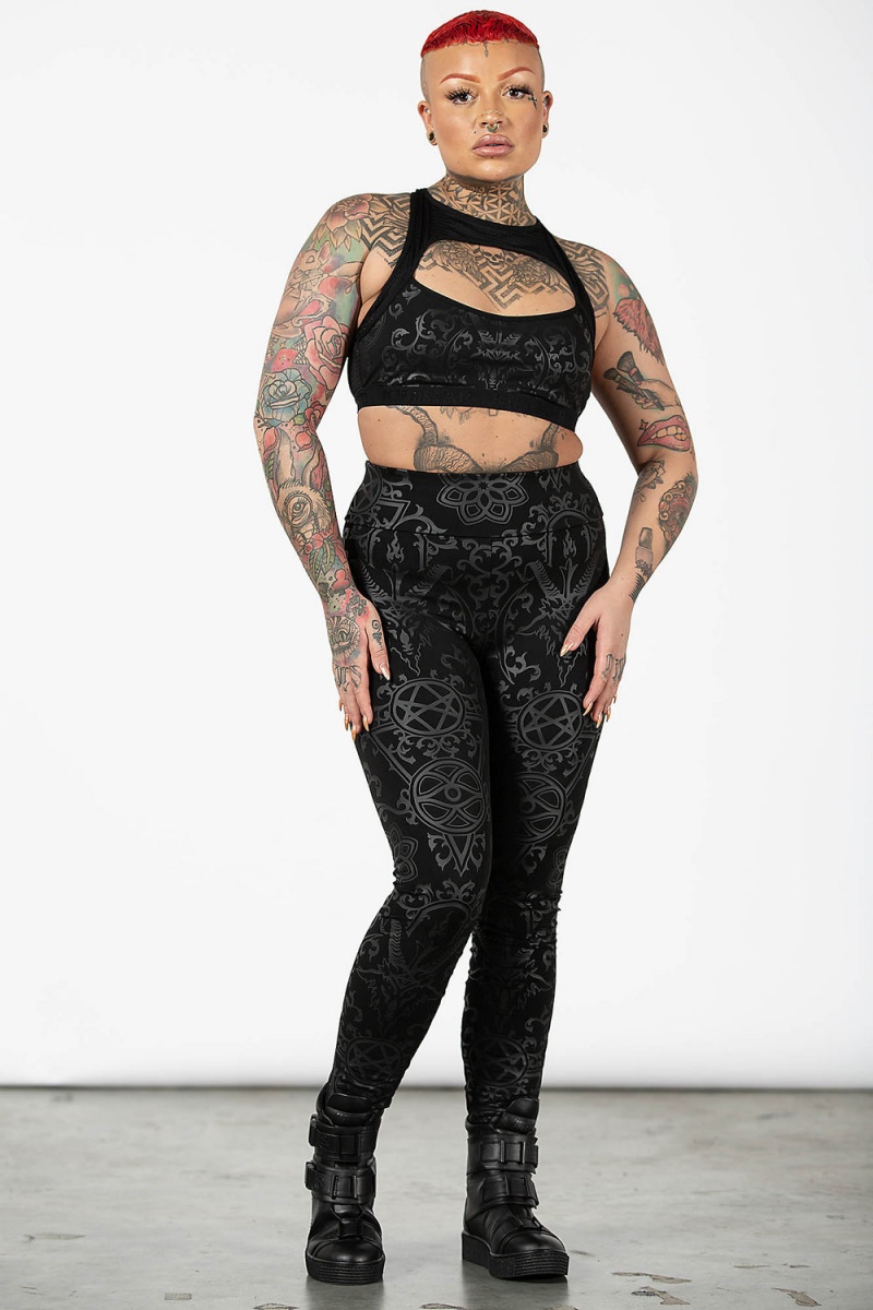 Killstar Searchlight Sports Bra Černé | FRXNQH-049