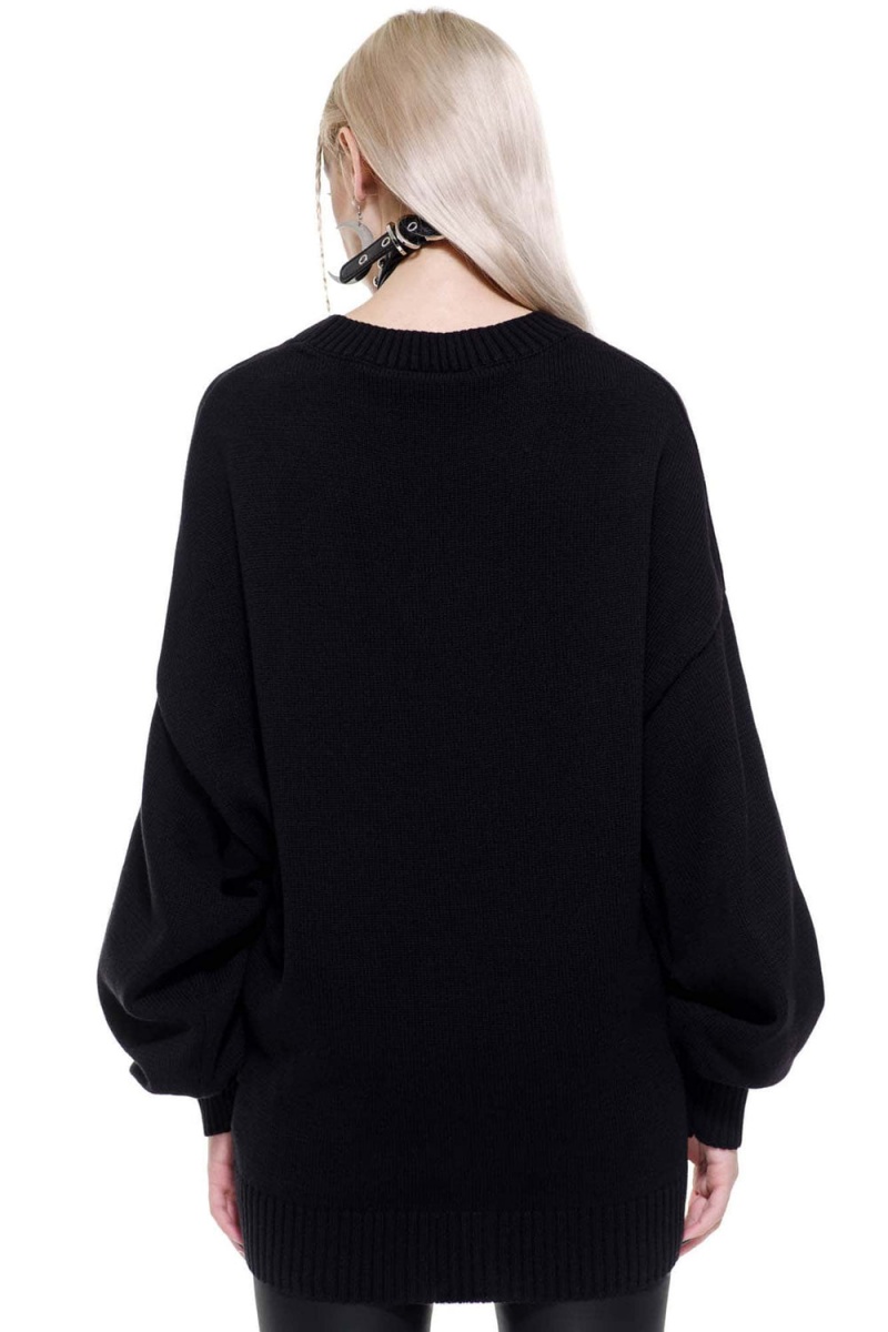 Killstar Selena Knit Svetrové Černé | EIJWFQ-631