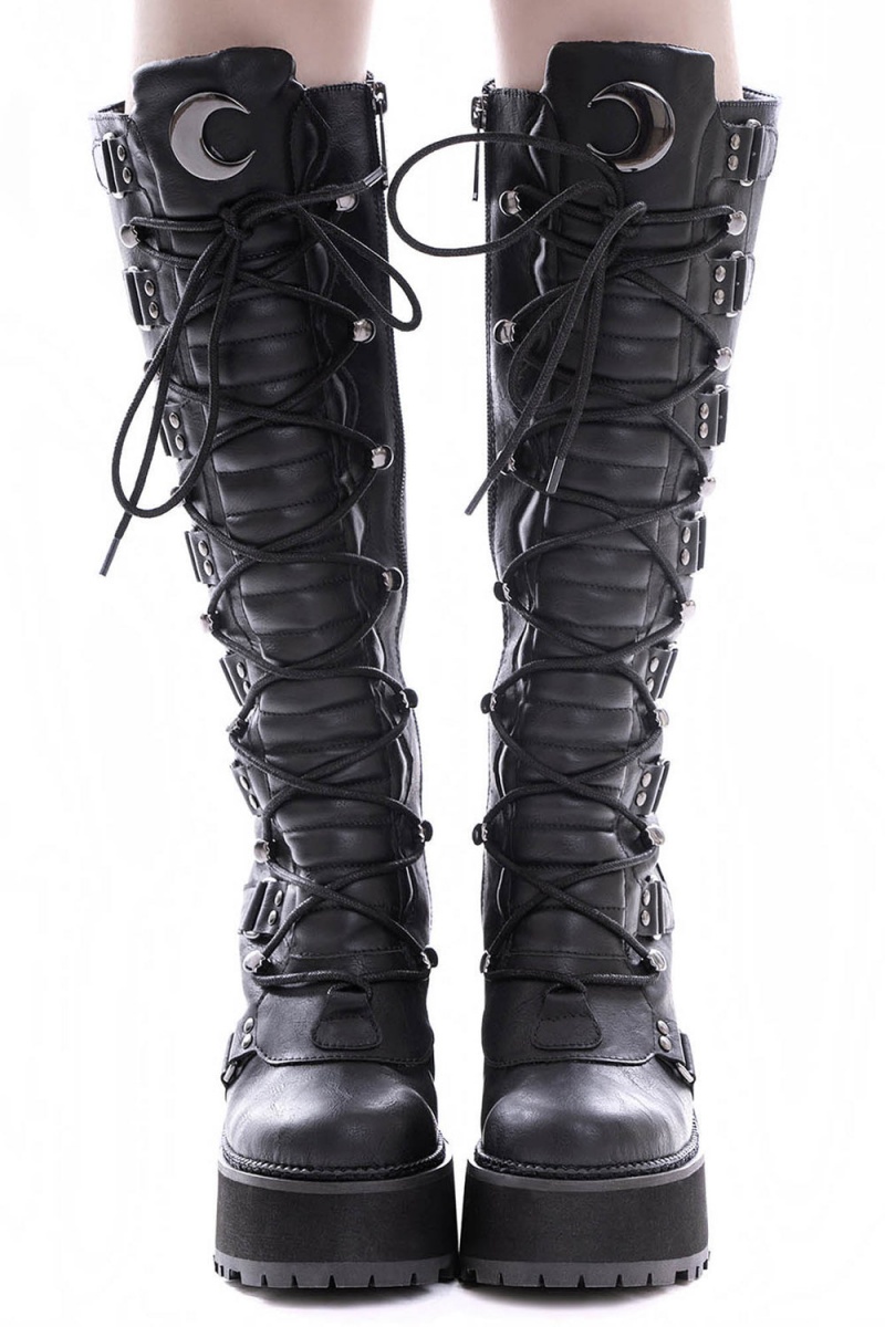 Killstar Selene Boots Černé | KBJOLP-428