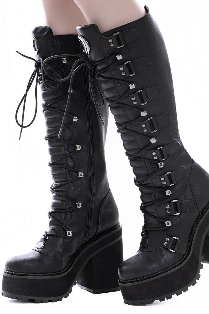 Killstar Selene Boots Černé | KBJOLP-428