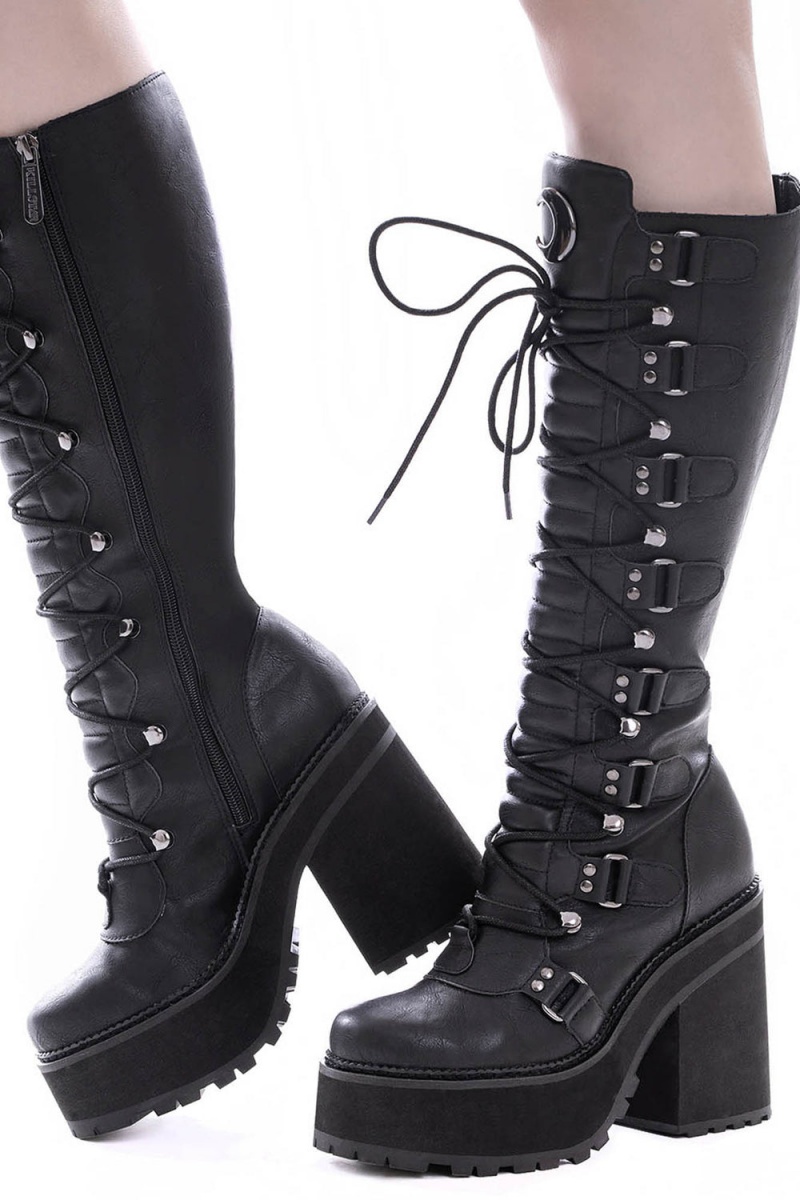 Killstar Selene Boots Černé | KBJOLP-428