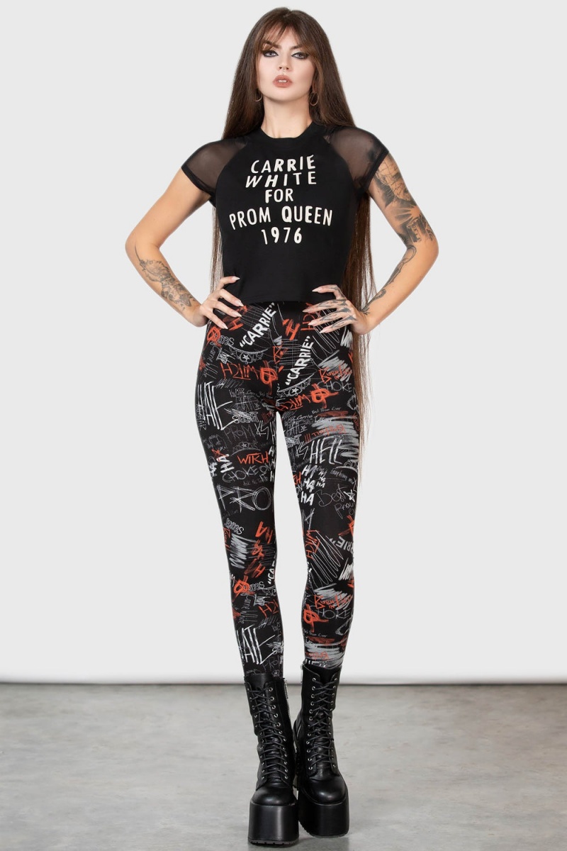 Killstar Senior Prom Shrunken T-Shirt Černé Bílé | BINDCL-954