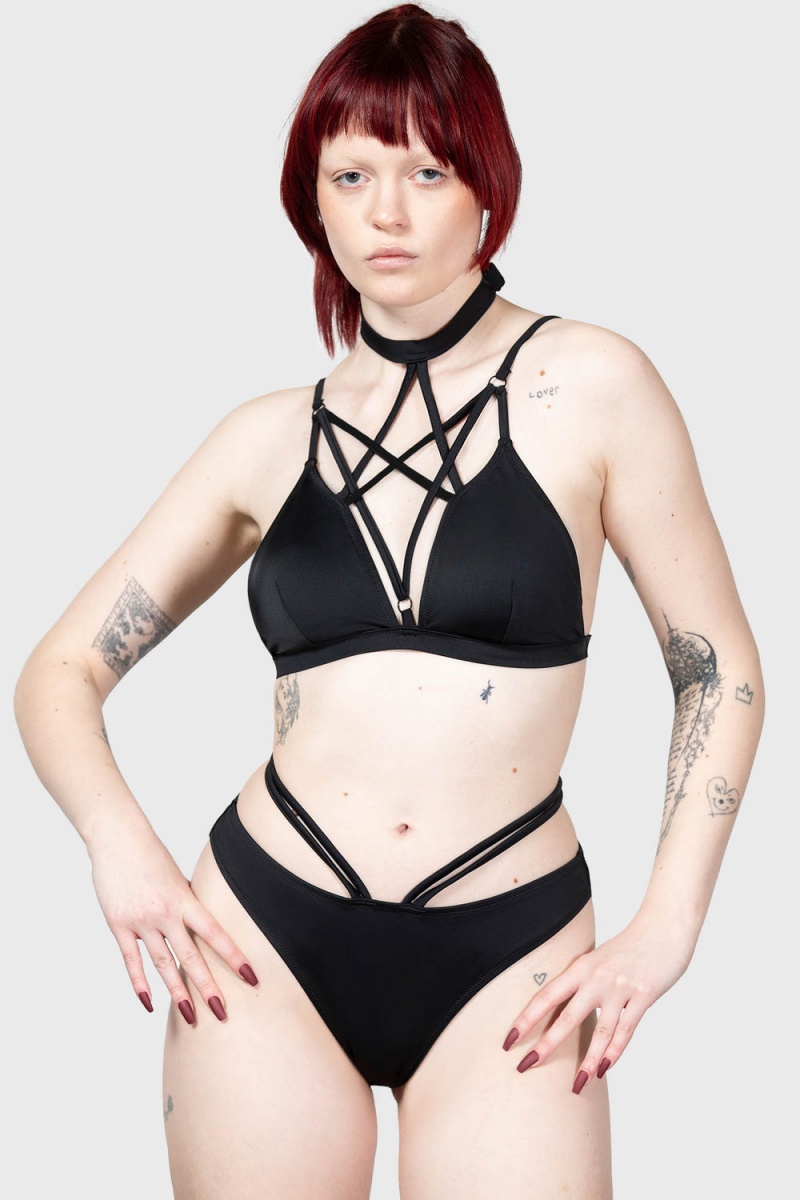 Killstar Sereia Bikiny Černé | MTZFRQ-502