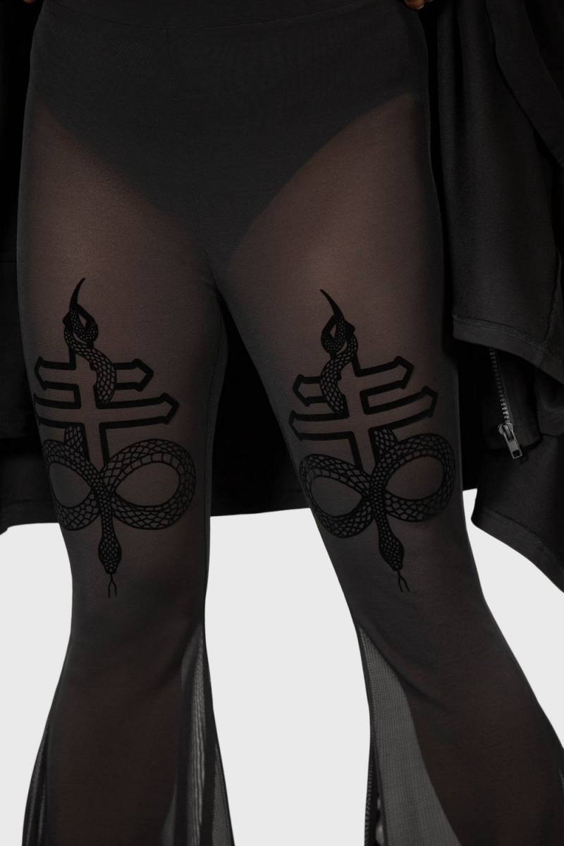 Killstar Serpentine Powermesh Flares Černé | FJUNQB-932