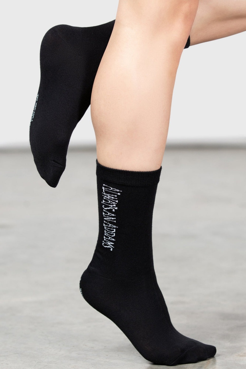 Killstar Sharpen Hatchets Ankle Socks Černé | QWBFXS-197