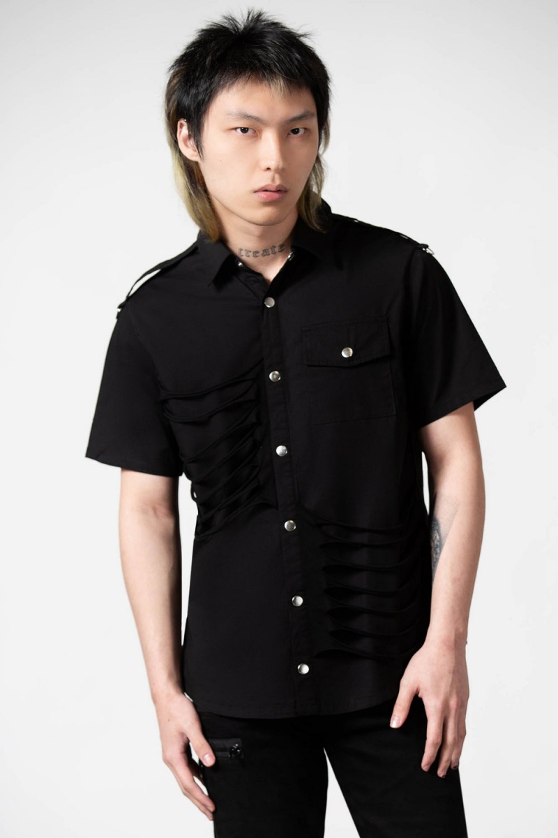 Killstar Shayde Button-Up Shirt Černé | ZHDQBT-932